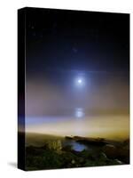 Moonset Over the Sea with Pleiades Cluster-Stocktrek Images-Stretched Canvas