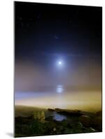 Moonset Over the Sea with Pleiades Cluster-Stocktrek Images-Mounted Photographic Print