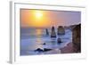 Moonset over Twelve Apostles in Victoria, Australia-Nokuro-Framed Photographic Print