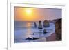 Moonset over Twelve Apostles in Victoria, Australia-Nokuro-Framed Photographic Print