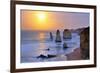 Moonset over Twelve Apostles in Victoria, Australia-Nokuro-Framed Photographic Print