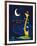 Moony Light!-Blue Fish-Framed Art Print