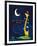 Moony Light!-Blue Fish-Framed Art Print