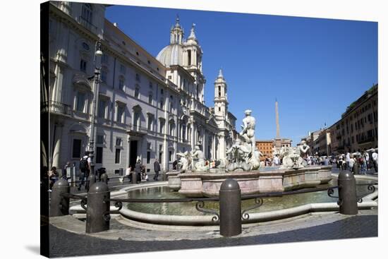 Moor Fountain (Fontana Del Moro), Piazza Navona, Rome, Lazio, Italy, Europe-Peter-Stretched Canvas