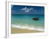 Moored Boat, Grand Anse Beach, Grenada, Caribbean-John Miller-Framed Photographic Print