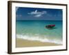 Moored Boat, Grand Anse Beach, Grenada, Caribbean-John Miller-Framed Photographic Print