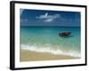 Moored Boat, Grand Anse Beach, Grenada, Caribbean-John Miller-Framed Photographic Print