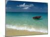 Moored Boat, Grand Anse Beach, Grenada, Caribbean-John Miller-Mounted Photographic Print