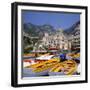 Moored Boats and Church, Positano, Campania, Itay-Roy Rainford-Framed Photographic Print