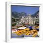 Moored Boats and Church, Positano, Campania, Itay-Roy Rainford-Framed Photographic Print