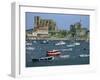 Moored Boats and the 12th Century Church of Santa Maria, Castro Urdiales, Cantabria, Spain-Maxwell Duncan-Framed Photographic Print