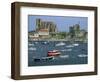 Moored Boats and the 12th Century Church of Santa Maria, Castro Urdiales, Cantabria, Spain-Maxwell Duncan-Framed Photographic Print