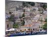 Moored Boats and Waterfront Buildings, Gialos, Symi (Simi), Dodecanese Islands, Greece-G Richardson-Mounted Photographic Print