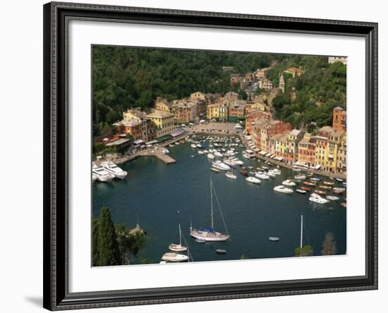 Moored Boats in the Harbour of Portofino, Liguria, Italy, Europe-null-Framed Photographic Print