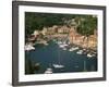 Moored Boats in the Harbour of Portofino, Liguria, Italy, Europe-null-Framed Photographic Print