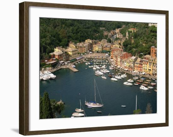 Moored Boats in the Harbour of Portofino, Liguria, Italy, Europe-null-Framed Photographic Print