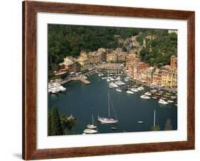 Moored Boats in the Harbour of Portofino, Liguria, Italy, Europe-null-Framed Photographic Print