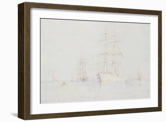 Moored Clippers, 1914-Henry Scott Tuke-Framed Giclee Print