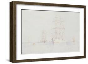 Moored Clippers, 1914-Henry Scott Tuke-Framed Giclee Print