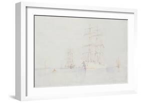 Moored Clippers, 1914-Henry Scott Tuke-Framed Giclee Print