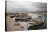 Moored Fishing Boats in Apothika Village Harbour, Greece-Nick Upton-Stretched Canvas