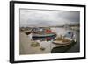 Moored Fishing Boats in Apothika Village Harbour, Greece-Nick Upton-Framed Photographic Print