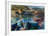 Moored Fishing Boats in the Small Port of Vernazza, Cinque Terre, Liguria, Italy-Stefano Politi Markovina-Framed Photographic Print