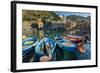 Moored Fishing Boats in the Small Port of Vernazza, Cinque Terre, Liguria, Italy-Stefano Politi Markovina-Framed Photographic Print