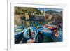 Moored Fishing Boats in the Small Port of Vernazza, Cinque Terre, Liguria, Italy-Stefano Politi Markovina-Framed Photographic Print