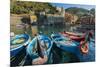 Moored Fishing Boats in the Small Port of Vernazza, Cinque Terre, Liguria, Italy-Stefano Politi Markovina-Mounted Photographic Print