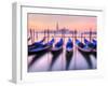 Moored Gondolas with San Giorgio Maggiore in the Background at Dawn, Venice, Veneto Region, Italy-Nadia Isakova-Framed Photographic Print