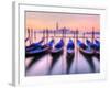 Moored Gondolas with San Giorgio Maggiore in the Background at Dawn, Venice, Veneto Region, Italy-Nadia Isakova-Framed Photographic Print