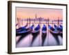 Moored Gondolas with San Giorgio Maggiore in the Background at Dawn, Venice, Veneto Region, Italy-Nadia Isakova-Framed Photographic Print