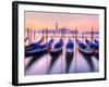 Moored Gondolas with San Giorgio Maggiore in the Background at Dawn, Venice, Veneto Region, Italy-Nadia Isakova-Framed Photographic Print