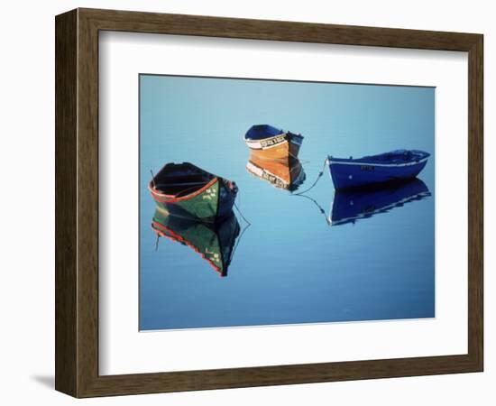 Moored Rowboats, Olhao, Portugal-Mitch Diamond-Framed Photographic Print