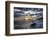 Moored Sailboat in Heavy Winds-Anzemulec-Framed Photographic Print