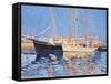 Moored Sailing Ships, Skagen, Denmark, 1999-Jennifer Wright-Framed Stretched Canvas