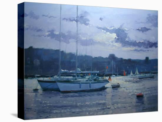 Moored Yachts, Late Afternoon-Jennifer Wright-Stretched Canvas