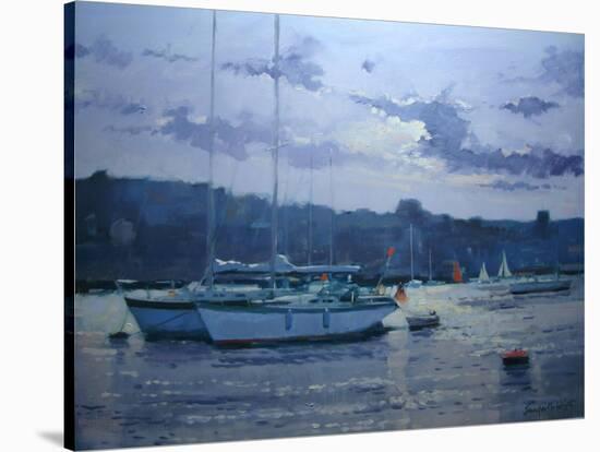 Moored Yachts, Late Afternoon-Jennifer Wright-Stretched Canvas