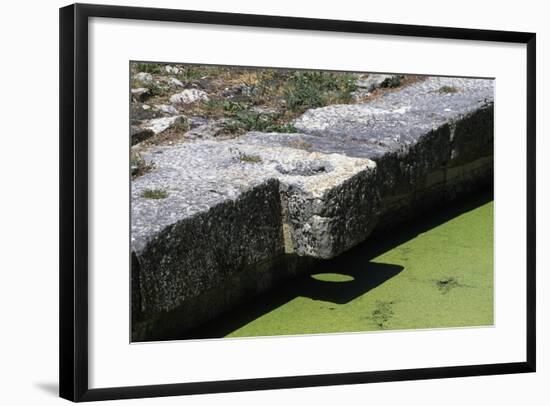 Mooring Ring in Roman River Port of Aquileia, Friuli-Venezia Giulia, Italy-null-Framed Giclee Print