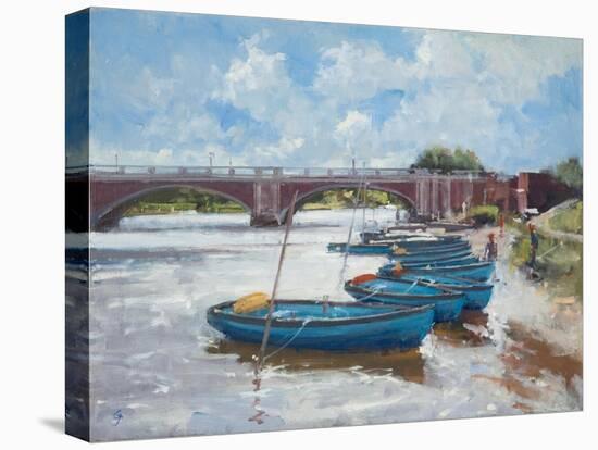 Moorings at Hampton Court, 2011-Christopher Glanville-Stretched Canvas