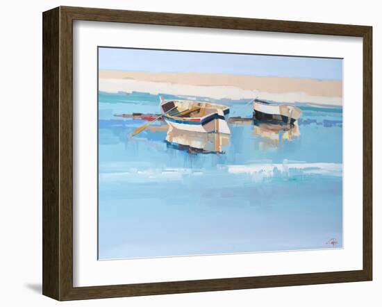 Moorings at Low Tide, Aspendale-Craig Trewin Penny-Framed Art Print