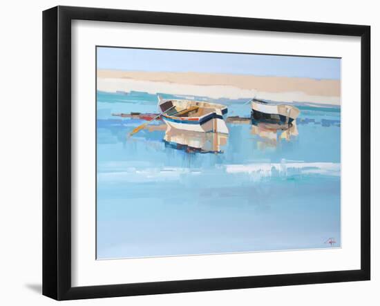 Moorings at Low Tide, Aspendale-Craig Trewin Penny-Framed Art Print