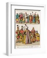 Moorish and Turkish Dress, c.1500, from Trachten Der Voelker, 1864-Albert Kretschmer-Framed Giclee Print