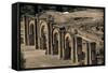 Moorish Arch Portico on Plaza De Armas, Ruins of Medina Azahara Medieval Palace-City-null-Framed Stretched Canvas