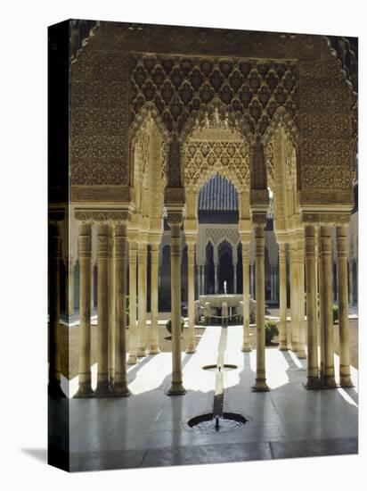 Moorish Architecture of the Court of the Lions, the Alhambra, Granada, Andalucia (Andalusia), Spain-Nedra Westwater-Stretched Canvas