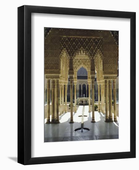 Moorish Architecture of the Court of the Lions, the Alhambra, Granada, Andalucia (Andalusia), Spain-Nedra Westwater-Framed Photographic Print