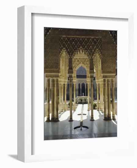 Moorish Architecture of the Court of the Lions, the Alhambra, Granada, Andalucia (Andalusia), Spain-Nedra Westwater-Framed Photographic Print