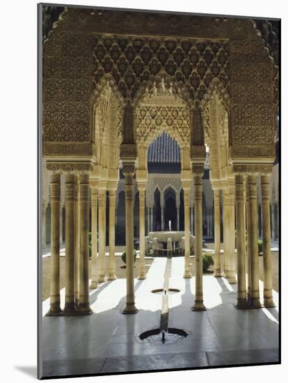 Moorish Architecture of the Court of the Lions, the Alhambra, Granada, Andalucia (Andalusia), Spain-Nedra Westwater-Mounted Photographic Print