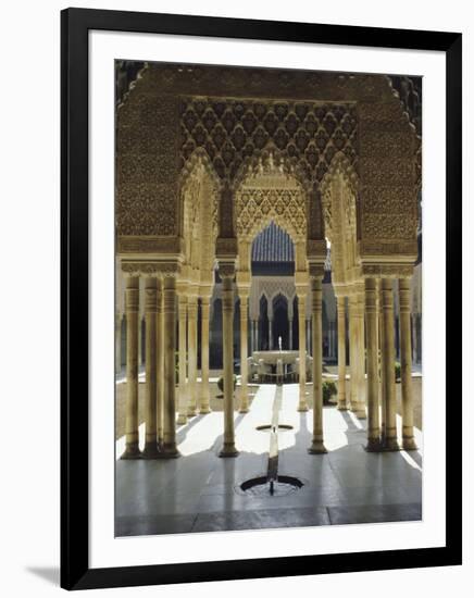 Moorish Architecture of the Court of the Lions, the Alhambra, Granada, Andalucia (Andalusia), Spain-Nedra Westwater-Framed Photographic Print